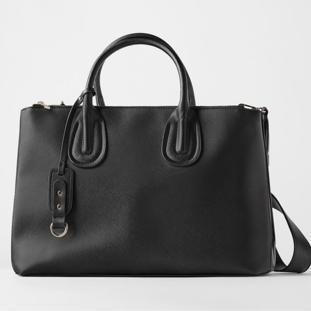 ZARA sturdy office black office bag